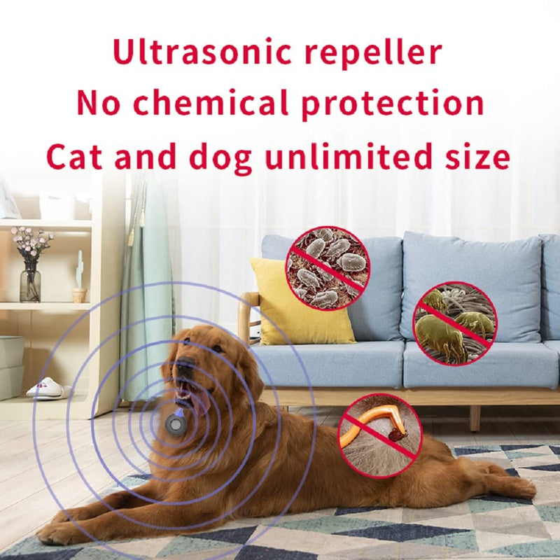 Sweetneed chidad yi Ultrasonic Flea and Tick Repellent Pet Ultrasonic Pendant Against Ticks USB Charging, Flashing Light to Prevent Losses at Night, Suitable for Cats and Dogs - BeesActive Australia