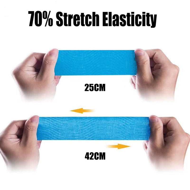 Kinesiology Tape Pro Athletic Sports (3 Rolls,60 Precut Strips) Waterproof Breathable Latex Free Tape for Ankle Wrists Knees Elastic Running Tennis Swimming Football Sports Activities Tapes Black 3 pack Black 3roll