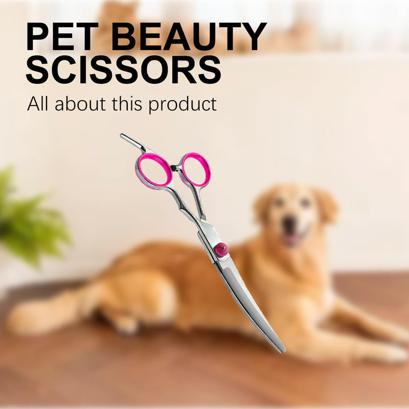 Thoquene dog and cat fur scissors, dog scissors, dog hair curved, pet comb made of robust stainless steel - BeesActive Australia