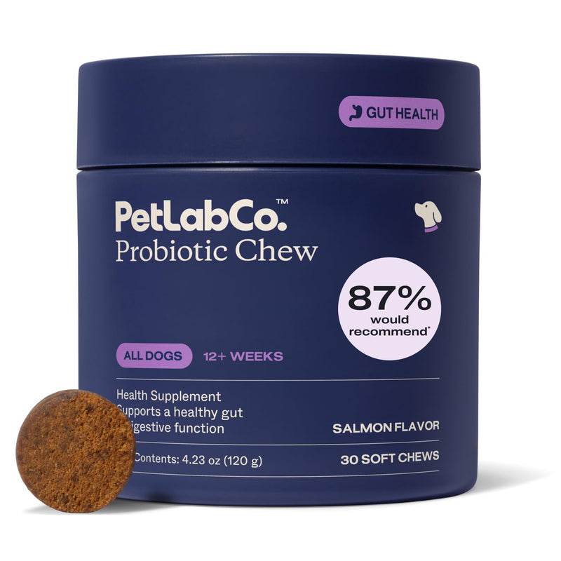 PetLab Co. Probiotics for Dogs, Support Gut Health, Occasional Diarrhea, Digestive Health & Seasonal Allergies - Salmon Flavor - Packaging May Vary - 30 Soft Chews Single Pack