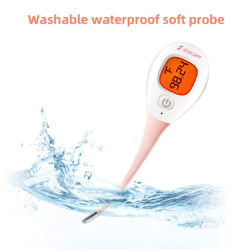 Digital Basal Body Thermometer for Ovulation with Backlight LCD Display Backlit,Fertility BBT Thermometer High Precision Oral Thermometer,Accurate 1/100th Degree Works with Shecare APP
