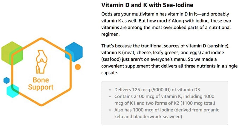 Life Extension Vitamins D and K with Sea-Iodine, 90 Caps (Pack of 2)