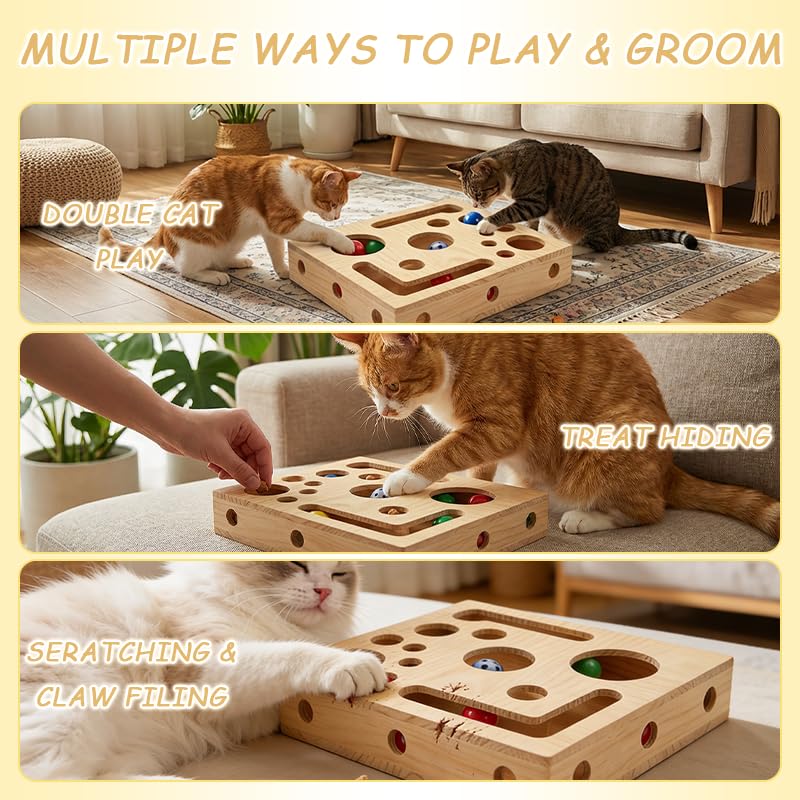 2026 New Cat Scratch Puzzle Enrichment Box, Cat Nail File Box with Sandpaper Inside, Toy Gift for a Cats that Hates Having Its Nails Trimmed, Stress-Free Alternative to Trimming Nails - BeesActive Australia