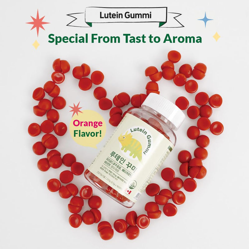 Lutein Eye Health Gummies – Marigold Extract with Vitamin E & Beta-Carotene – Orange Flavor Chewable Supplement (60 Gummies) 8.36 Ounce (Pack of 1)