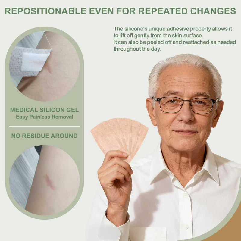 Silicone Bandages for Sensitive Fragile Skin - 2" x 4" 20 Counts & 3/4" x 3" 60 Counts