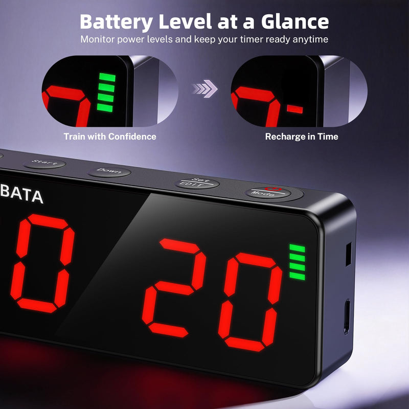 Portable Workout Timer, Workout Clock for Home Gym Garage Boxing, Gym Timer Clock with Strong Magnet, Powerful Battery, Adjustable Brightness for Fitness Enthusiasts Coaches Black 7 inch - BeesActive Australia