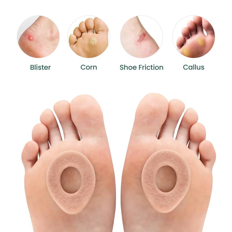 Welnove Callus Cushions Pads for Bottom of Foot - 48pcs Callus Pads for Feet - Protects Foot, Heel and Toes from Rubbing and Friction - Oval Shape Design 48 Count Beige - BeesActive Australia