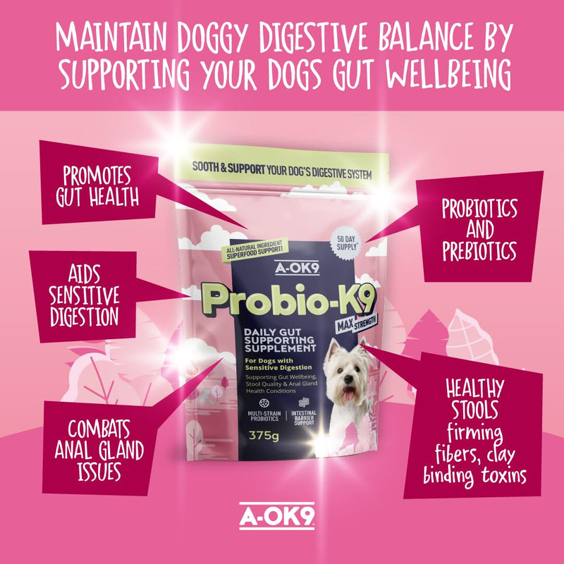 Probio-K9 Digestive Supplement + Probiotic Paste for Dogs | Daily Gut Health, Digestive & Tummy Support | Probiotics, Prebiotics & Stool Forming Fibres | Upset Stomach & Firm Stool Support | UK Short