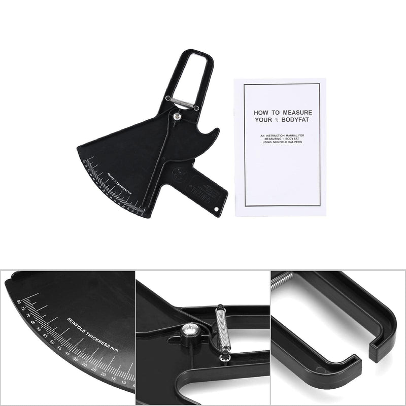 Body Fat Caliper Skinfold Calipers Measure Tool for Accurately Measuring Skin Fold Fitness Measuring Tester Measures up to 80mm in Skin Fold Thickness black - BeesActive Australia