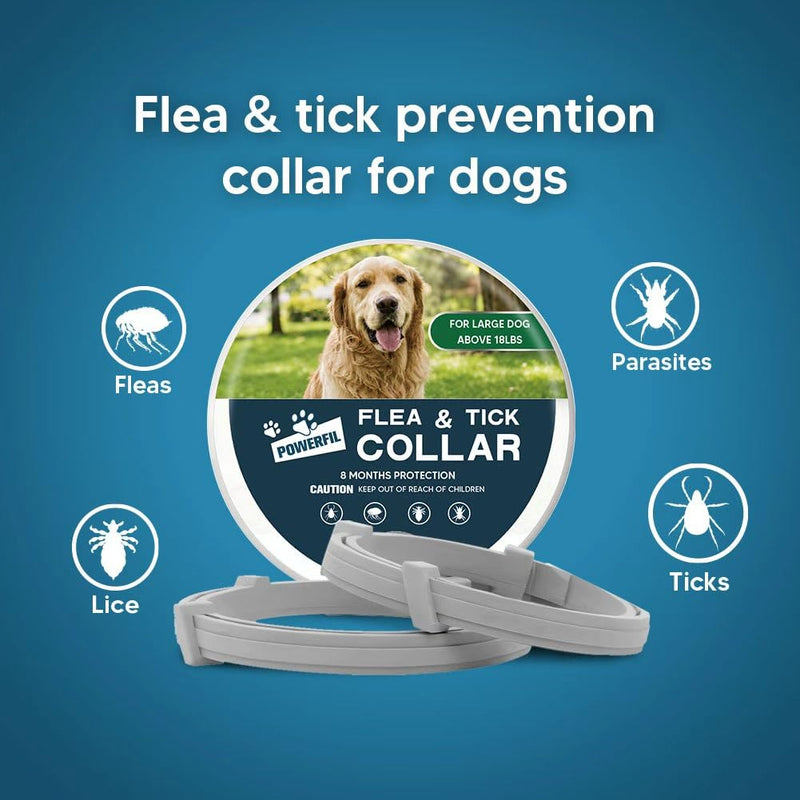 NJKPUYT Flea Collar for Dogs, Tick and Flea Collar for Dogs, Dog Tick Collar, Dog Flea Collars, Flea Collar for Large Dogs, Plant-Based Protection,Easy to Use,Lasts Up to 8 Months – 2 Pack 6 ounce ( pack of 2 )