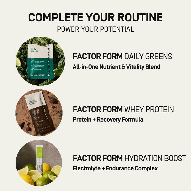 FACTOR FORM Daily Greens Superfood Powder | 5 Functional Blends for Gut Health, Energy & Immunity | Prebiotics, Probiotics, Adaptogens, B Vitamins (30 Servings, Jar) 8.1 Ounce (Pack of 1)