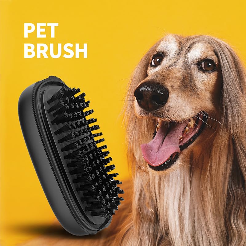 horse hair brushes, horse deshedding tool, PESSILIN 6-in-1 Horses Brushes Shedding Massage Deshedding for Horses, horse grooming brushes (Black) - BeesActive Australia
