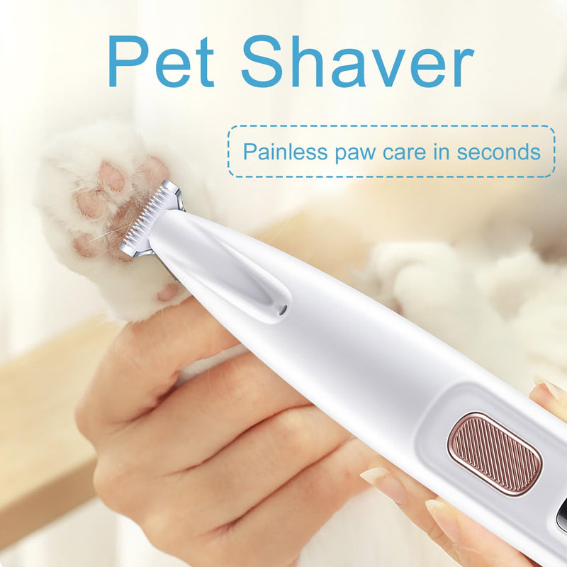 NXPUXP Pet Hair Trimmer, Dog Paw Trimmer, Pet Razor for Dog and Cat Paws, Ears, Face and Body (White) - BeesActive Australia