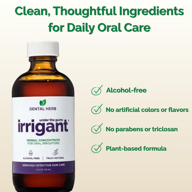Dental Herb Company Under The Gums Irrigant Solution for Water Flosser 4oz 4 Fl Oz (Pack of 1)