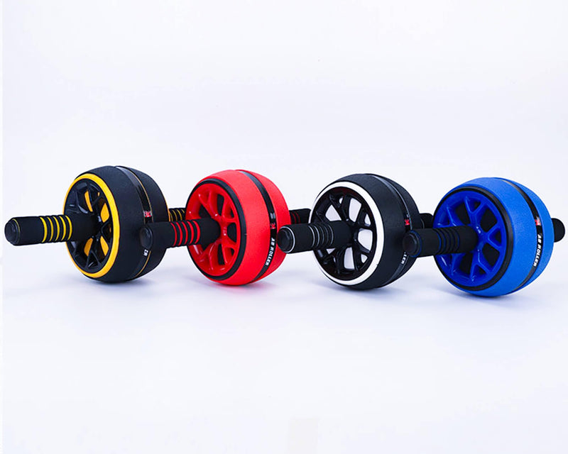 AB Wheel Roller, Exercise Abdominal Fitness Wheel, Work-out Strength-Training Roller, 12"W Yellow