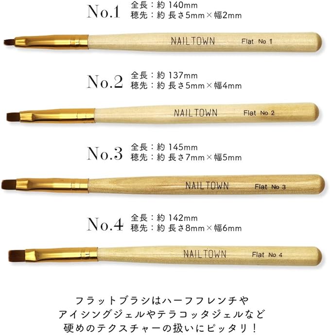 iro gel Nail Tool NAILTOWN Gel Brush with Cap Gel Brush Oval Flat Resin Manicure Self Nail Gel Brush Nylon Nail Brush [Oval No.2] -  Australia