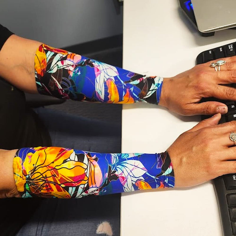 Skin Guards Skin Protection Forearm Sleeves - Made in USA - Pair X-Large-XX-Large Shadow Garden