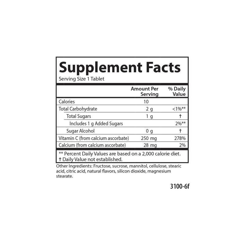 Carlson Kid's Chewable Vitamin C, 250 mg, 60 Vegetarian Chewable Tablets | 1 g of Sugars; Gentle on the Stomach; Tangerine 60 Count (Pack of 1)