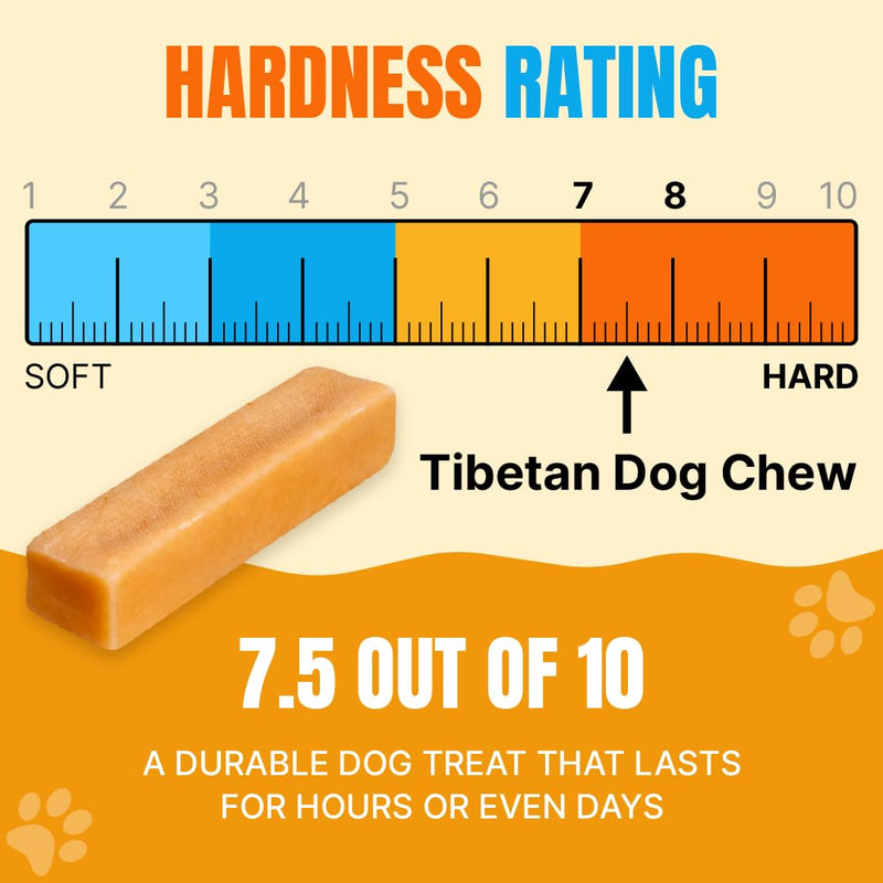 Tibetan Yak Cheese Dog Chew Sticks - Natural, Handmade, Long-Lasting, Easy to Digest, Ideal for Medium Dogs and Aggressive Chewers, Rawhide,Grain and Gluten Free, Keeps Dogs Busy, 3 Chews Medium - 3 Count - PawsPlanet Australia