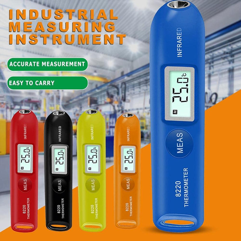 Contactless Mini Digital Infrared Thermometer Handheld Portable Pocket Temperature Pen with LCD Display for Industrial Use Accurate Readings in Celsius and Fahrenheit Wide Range -50°C to 220°C