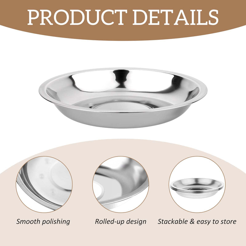 5 PCS Stainless Steel Cat Bowls Cat Food Bowl 5.9 Inch Puppy Bowls Small Shallow Whisker Fatigue Cat Bowl Cat Dishes for Food and Water Feeding Pet Bowls Wide Saucer Style Dish for Kitten Small Dog - BeesActive Australia