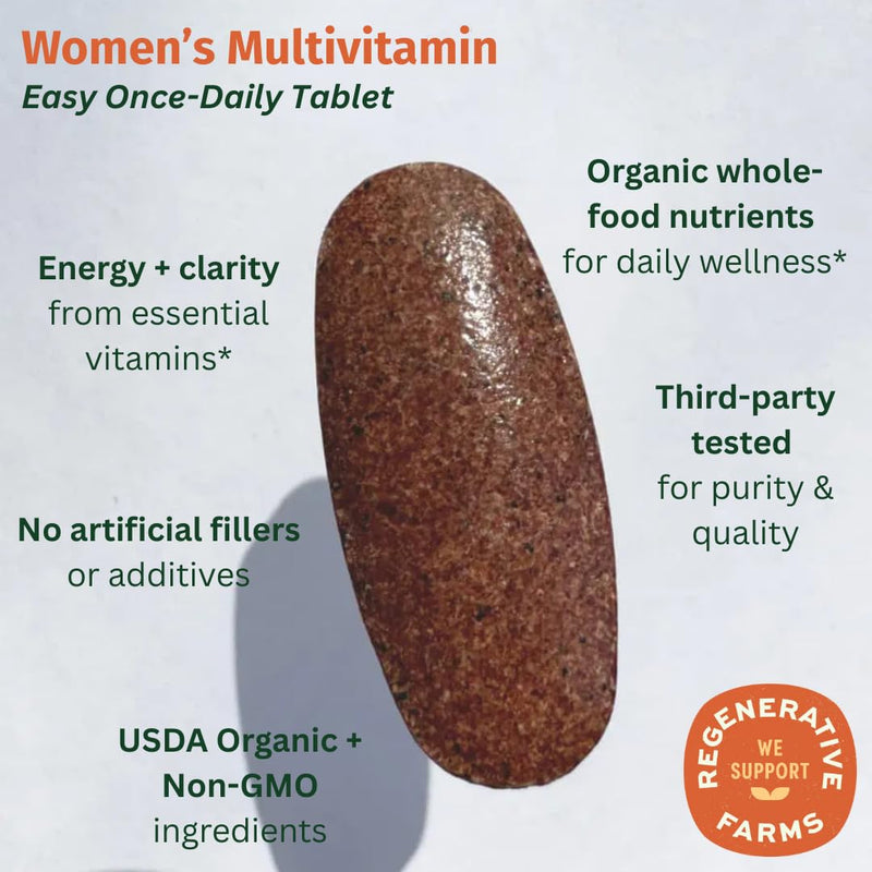 Womens Organic Multivitamin & Iron from Whole-Foods 60ct 1 Count (Pack of 60)