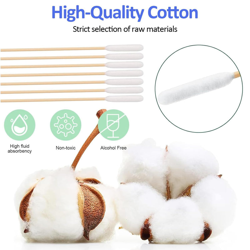 300Pcs Dog Ear Cotton Buds, 12cm Long Cleaning Swabs Dog Ears Cleaner, Stinky Stuff For Dogs And Cats Ears Cleaning, Swab Sticks Remover Itchy, Cotton Buds For Animals Ear Wax Infection Removal
