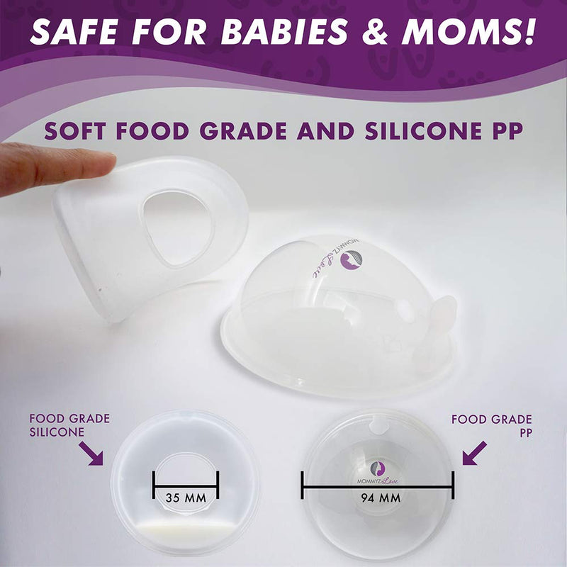 NEW Model with Plugs! Breast Shell & Milk Catcher for Breastfeeding Relief (2 in 1) Protect Cracked, Sore, Engorged Nipples & Collect Breast Milk Leaks During The Day, While Nursing or Pumping With Plugs - 2 Pack - BeesActive Australia