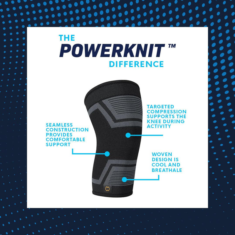 Copper Compression PowerKnit Knee Sleeve- Copper Stabilizer Support Brace for Meniscus Tear, ACL, MCL, Arthritis, Joint Pain Relief, Running, Sports, Hiking- Men & Women- Fits Right/Left - L/XL Large/XL - BeesActive Australia