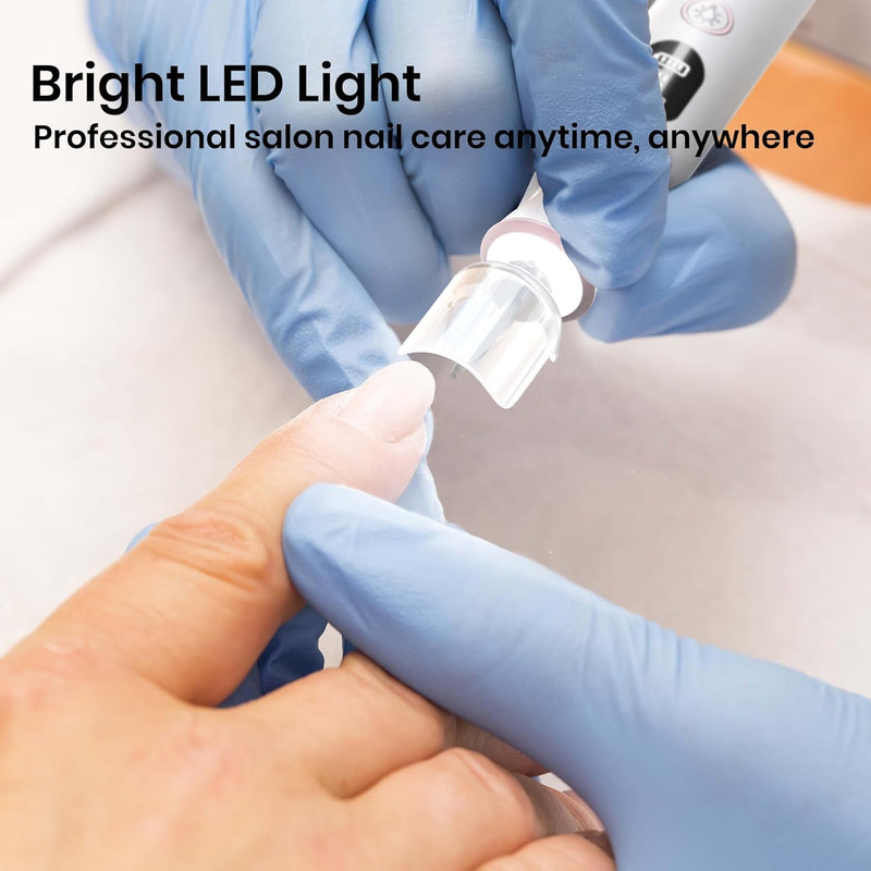 Professional Nail Drill Kit: Electric Nail File with LCD & Lamp, Long-Lasting Thick Toenail Grinder, Rechargeable & Cordless Toe Nail Dremel Tools for Women & Men Manicure and Pedicure Gifts Pro White - BeesActive Australia
