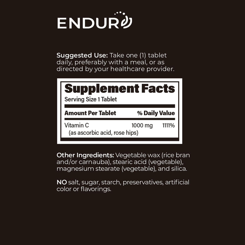 ENDUR-C - Vitamin C + Rose Hips - SR (Sustained Release) 1000 mg (150 ct) 150 Count (Pack of 1)