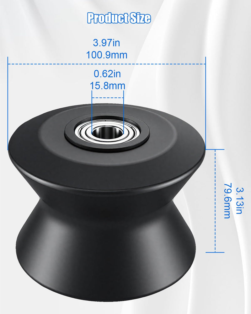 238880 Elliptical Roller Wheel Fit for Various ProForm Elliptical Models, 3" W x 4" D Elliptical Roller with Stainless Steel Bearing Core