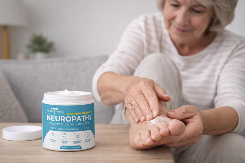 Medical Miracles Neuropathy-Focused Skin Cream – Moisturizing Formula with Arnica, Vitamin B6, Aloe Vera and MSM – For Feet, Hands, Legs and Toes, 4 fl oz