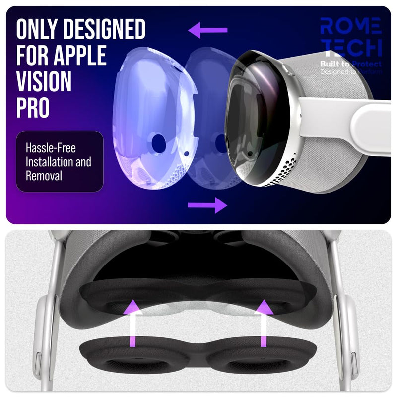Rome Tech Apple Vision Pro Case - TPU Protective VR Case - Durable VR Lens Cover Compatible with Apple Vision Pro 2024 - Clear - BeesActive Australia