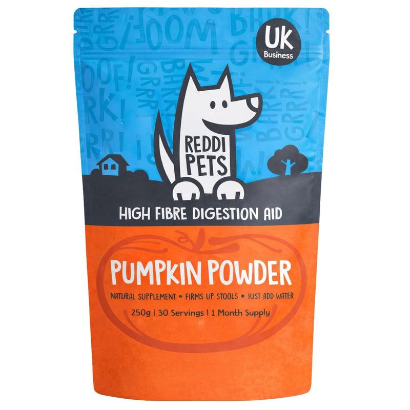 Pumpkin Powder for Dogs - 250g Pumpkin Puree for Dogs Food Topper for Gut Health, Dog Stool Firmer, Sensitive Stomach Support, Dog Constipation Relief, High-Fibre Digestive Supplement
