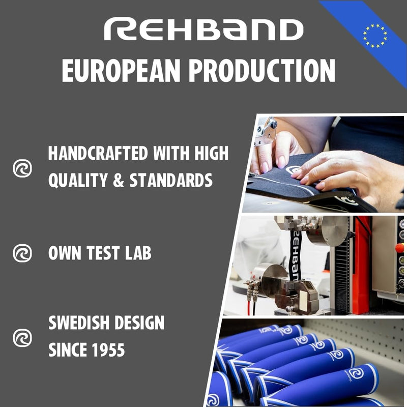 Rehband 5mm knee sleeve support for Cross Fit & heavy training, compression neoprene knee sleeve, feel stronger + more secure while workout, Colour:Black, Size:S Small Black - 1 Piece - BeesActive Australia