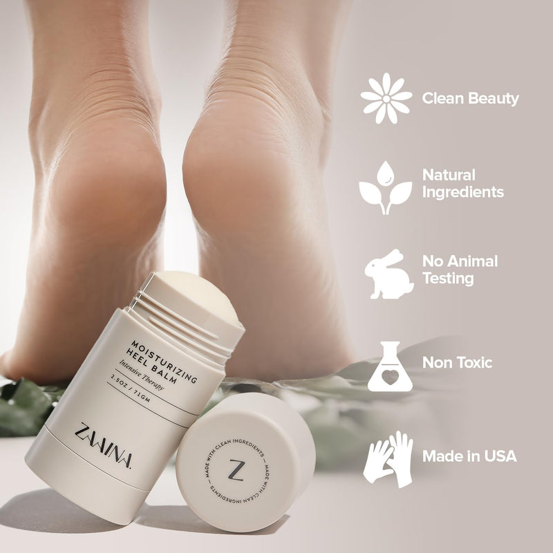 ZAAINA Intensive Heel Balm Stick - Miracle Foot Repair Cream for Calluses and Dry Feet, Moisturizing Foot Balm for Cracked Feet, Elbows, Knees, Heel Softener for Dry Cracked Heels - 2.5 oz Tube 1