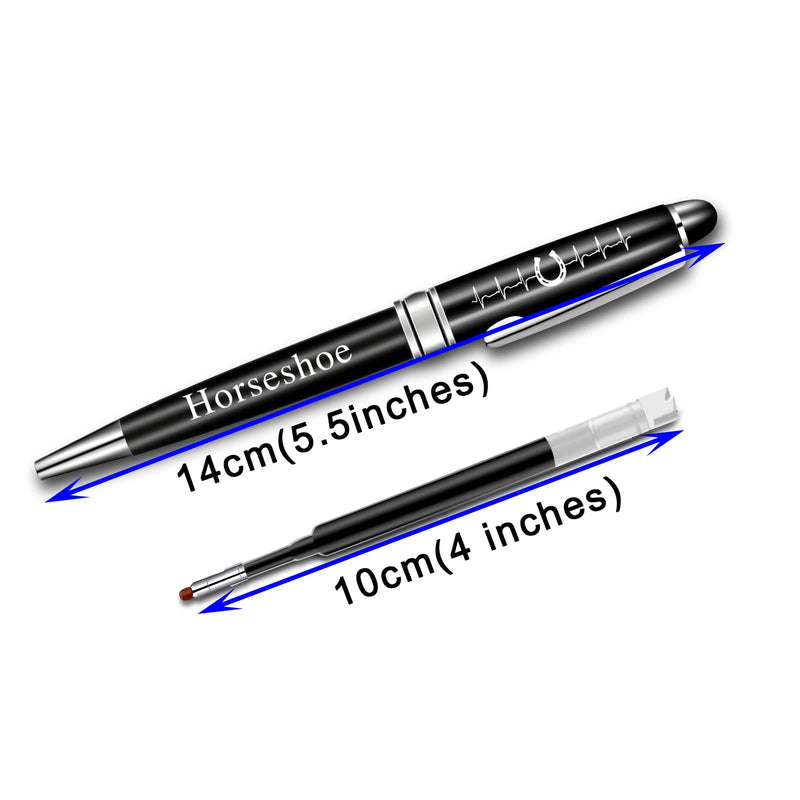 BLUPARK Lucky Horsehoe Roller Ballpen Horse Lover Gift Horseshoe Heartbeat Ballpoint Pen Equestrian Gift (Horseshoe) - BeesActive Australia