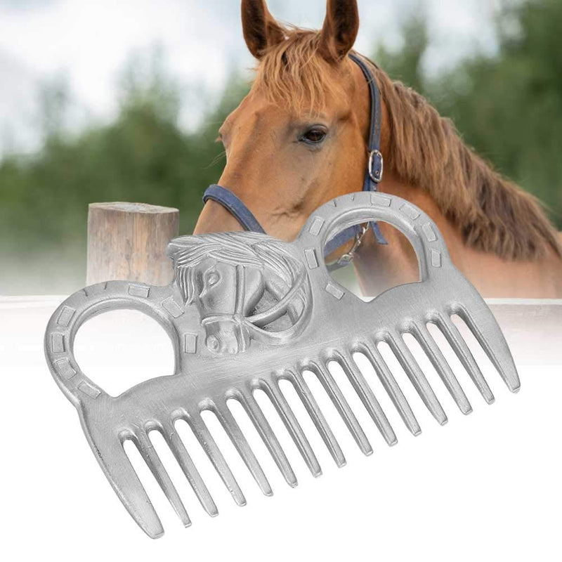 Metal Horse Comb, 4inch Stainless Metal Pulling Combs Horse Mane Comb Horse Tail Comb Mini Pocket Combs Horse Grooming Comb Livestock Comb for Cleaning Hair Removing Loose Undercoat Knots, Silver - BeesActive Australia