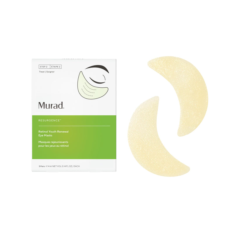 Murad Retinol Youth Renewal Eye Masks – No-Slip Full Absorption Bio-Cellulose Under Eye Patches with Retinol, Blue Agave, & Passionfruit for Lines, Wrinkles, Puffiness 5 Pair (Pack of 1)