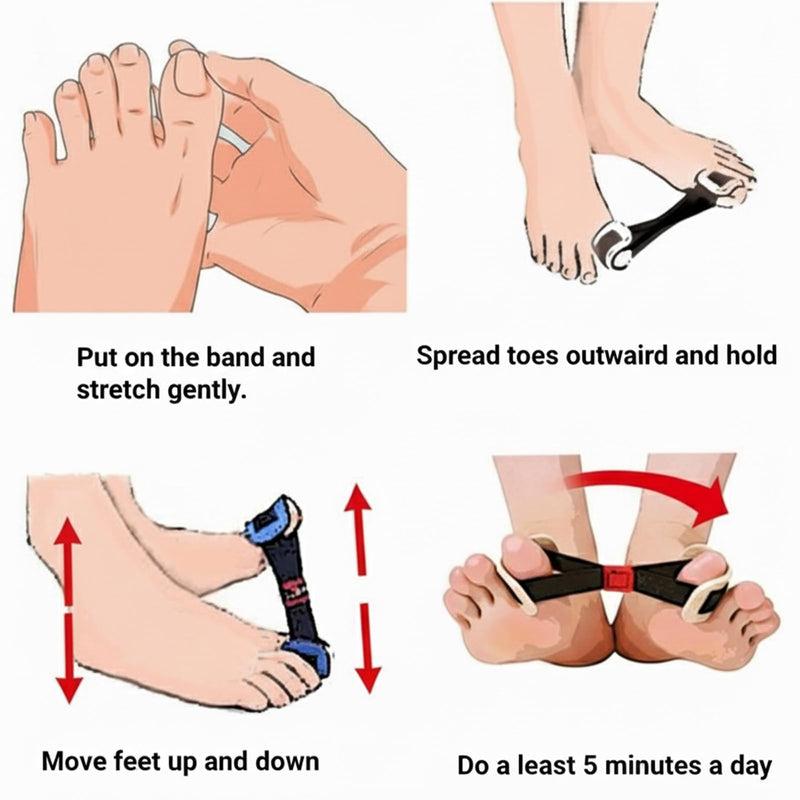 3 Pack Toe Stretcher Band - Bunion Corrector for Women Big Toe, Hallux Valgus Correction, Foot Resistance Band for Bunion Relief 3 - BeesActive Australia