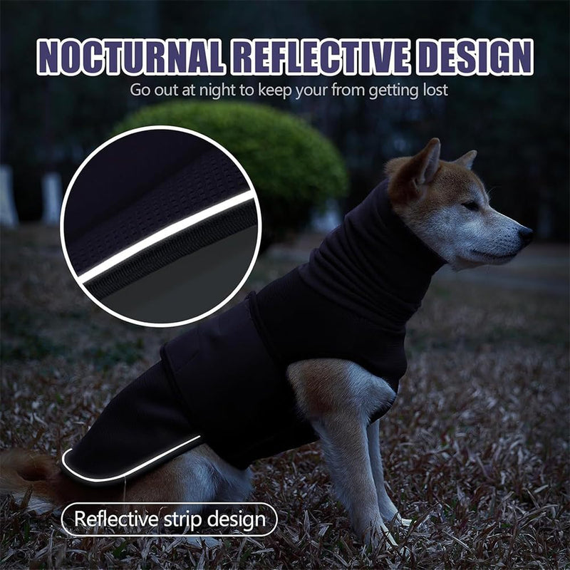 QKEPCY Dog Coat with Soothing Hood Anti Stress Vest Dog Soft and Comfortable for Relieving Anxiety Reduces Noise for Medium Large Dogs (Navy Blue-L) Navy Blue - BeesActive Australia