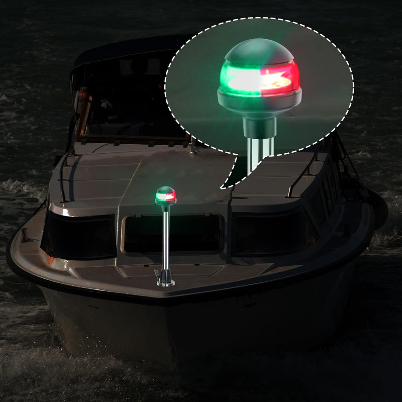 Boat Navigation Lights,Bow Lights for Boats LED,Bi-Color Light Pole Removable 2 Pin Plug-in Mount Base,DC12V 12 Inches - BeesActive Australia