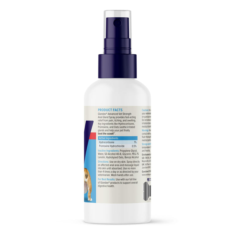 Vetnique Glandex Anal Gland Medicated Spray for Dogs & Cats (4oz) and Glandex Beef Liver Anal Gland Support Powder (5.5oz) Bundle