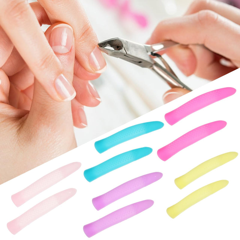 Mipcase Anti-Slip Silicone Handle Covers for Nail Cuticle Scissors 5 Pairs Nail Art Accessories Comfortable Grip Protective Sleeve for Manicure Pedicure Tools - BeesActive Australia