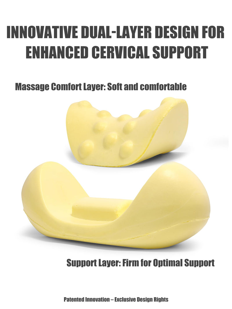 Bespilow Patented Dual-Layer Cervical Neck Roll Pillow-Comfort Top + Firm Memory Foam Base,Ergonomic Contour Support,Cooling Breathable Case- Relieves Neck Pain from Office,Travel,Sleep& Poor Posture Black&red - BeesActive Australia