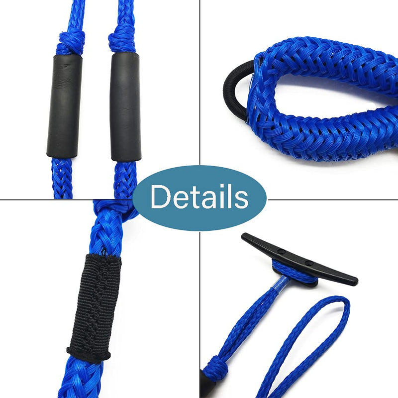 Pack of 4 Bungee Dock Lines for Boat Shock Absorb Dock Tie Mooring Rope Boat Accessories 4-5.5 ft blue