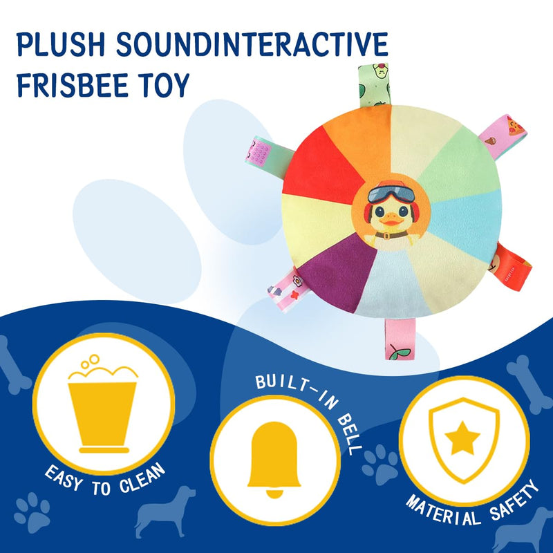 Dog Plush Sound Frisbee Toys with Internal Clock to Attract The Attention of Dogs, Dog Frisbee for Aggressive chew Dog Frisbee Toys, Frisbee Dog Toys - BeesActive Australia