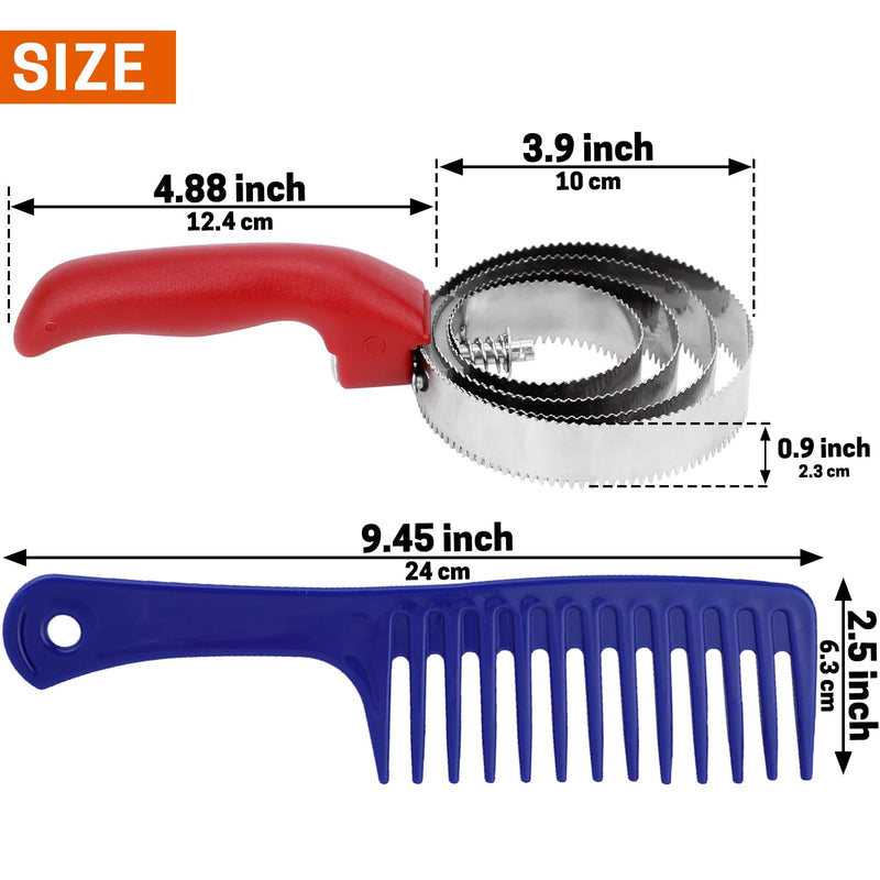 Horse Curry Comb, Stainless Steel Grooming Comb with Soft Touch Grip, 4 Rings Spring Grooming Brushes for Horses, Cows, Dogs, Sheep - BeesActive Australia
