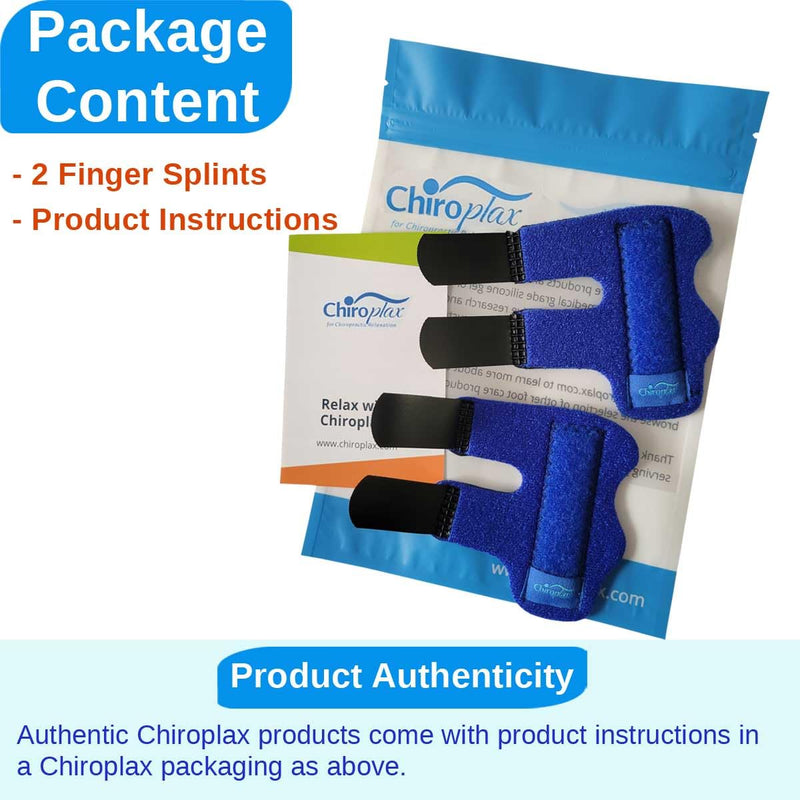 Chiroplax Trigger Finger Splints Wraps Support Brace Broken Sprained Finger Protector Straightener Arthritis Injury Relief (2 Pack) - BeesActive Australia